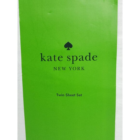 Kate Spade New York Twin Cotton Sateen Sheet Set Fits 18 In Mattress Green - Picture 7 of 8